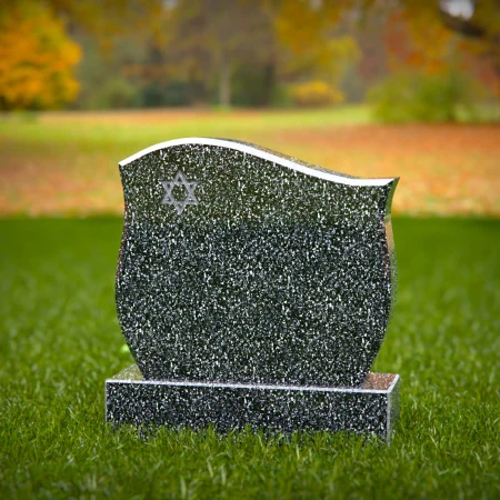 1402 - Graceful Curved Memorial with Star of David