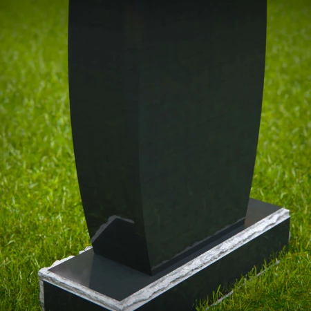 1587 - Sleek Curved Black Granite Headstone – Modern & Elegant Memorial - 6