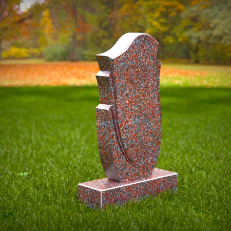 1507 - Modern Granite Headstone with Unique Curved Design - 5