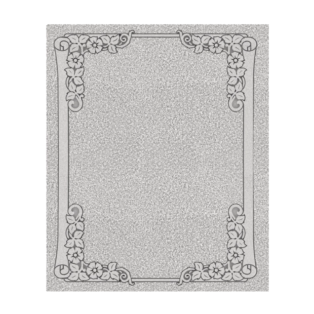 1601154 - Granite Half Ledger with Engraved Floral Border
