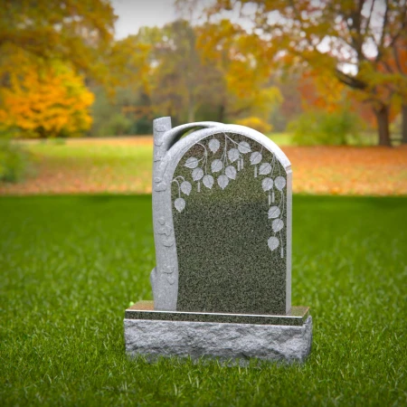 1516 - Granite Headstone with Weeping Willow Tree Design