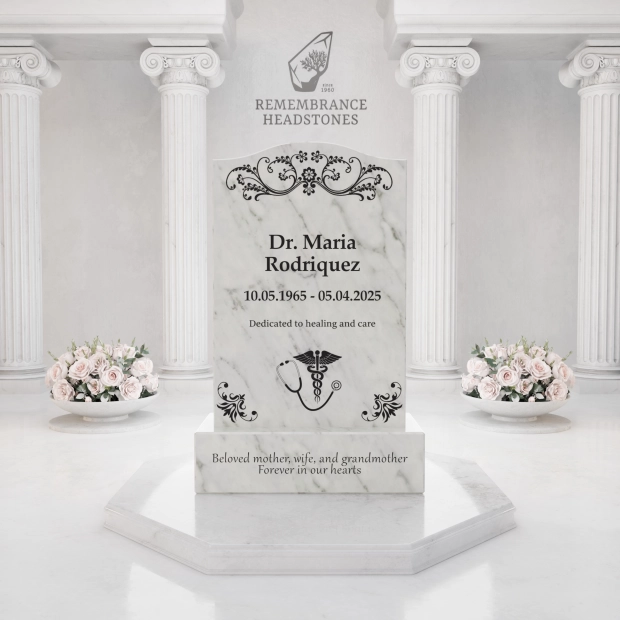 Luxury Medical Tribute Granite Headstone