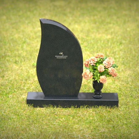 1246 - Graceful Curved Granite Headstone - Timeless Memorial Design - 34