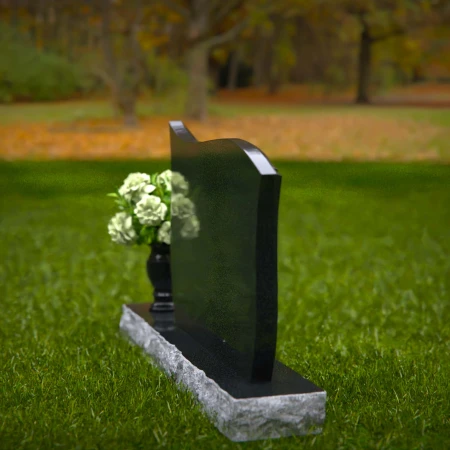 1305 - Contoured Granite Headstone with Polished Finish and Flower Vase - 51