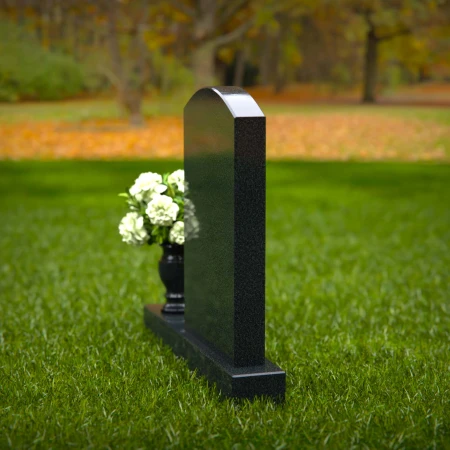 1281 - Elegant Upright Granite Headstone with Flower Vase - 35