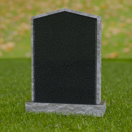 1711 - Traditional Memorial Headstone with Textured Border