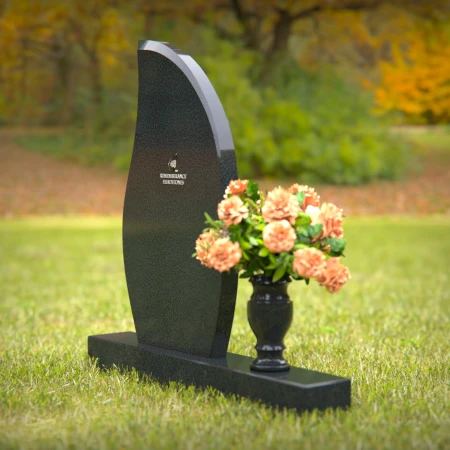 1246 - Graceful Curved Granite Headstone - Timeless Memorial Design - 42