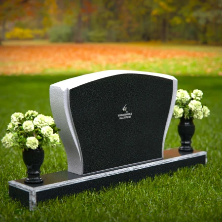 1325 - Elegant Double Vase Headstone with Contoured Design - 45