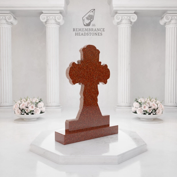 Luxury Orthodox Cross Granite Headstone