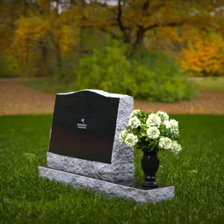 1347 - Rustic Elegance Granite Headstone - 43