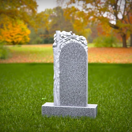 1517 - Granite Headstone with Tree and Leaf Carving