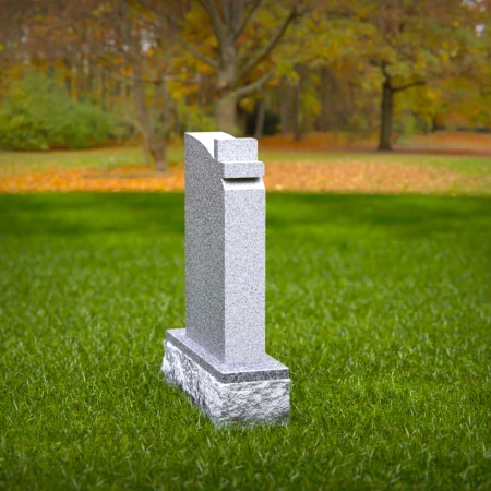 1499 - Granite Memorial Headstone with Cross and Vine Engraving - 3