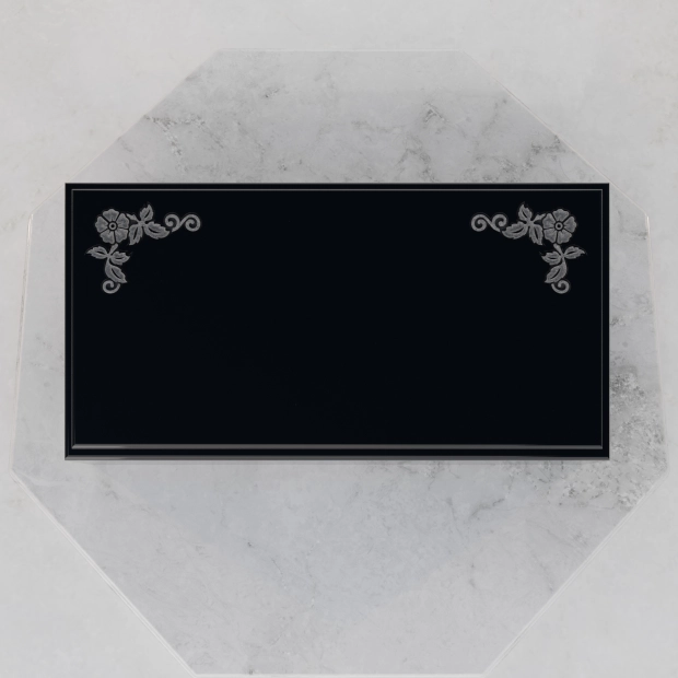 Luxury Beveled Granite Memorial with Doves & Laurel