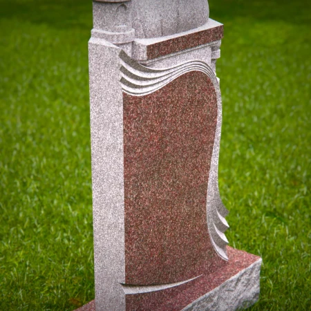 1502 - Granite Memorial Headstone with Architectural Dome Design - 8