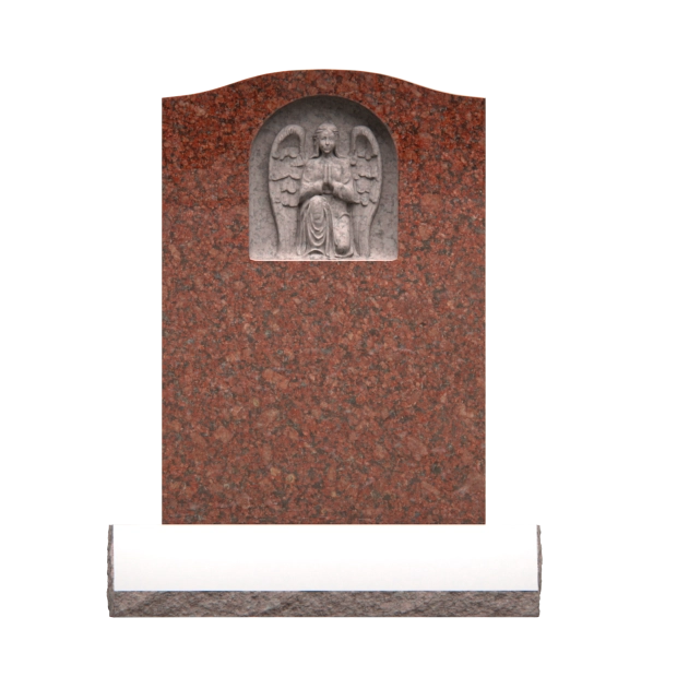 1205023 - Upright Monument With Carved Angel Relief in Serene Landscape