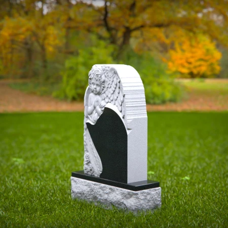 1438 - Children’s Memorial Headstone with Angel and Heart Design - 1