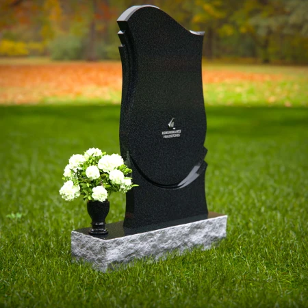 1329 - Elegant Curved Headstone Design – Timeless Memorial Tribute - 53