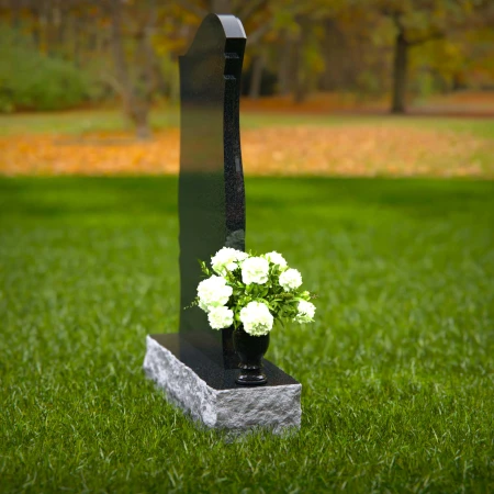 1329 - Elegant Curved Headstone Design – Timeless Memorial Tribute - 49