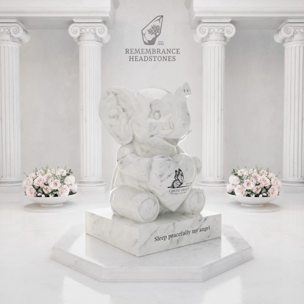 Luxury Baby Elephant Children's Granite Memorial