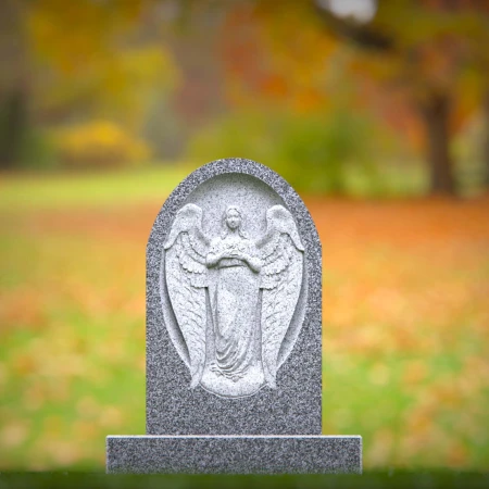 1545 - Angel-Carved Granite Headstone – A Symbol of Eternal Peace