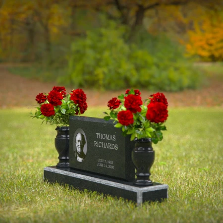 1247 - Classic Granite Headstone with Elegant Engraving - 56