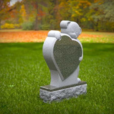 1437 - Children’s Memorial Headstone with Teddy Bear and Heart Design - 4