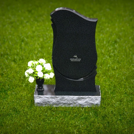 1329 - Elegant Curved Headstone Design – Timeless Memorial Tribute