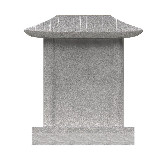 1201074 - Upright Headstone With Asian-Inspired Pagoda Roof