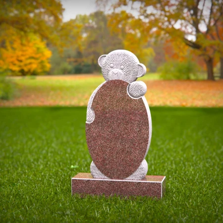 1452 - Teddy Bear Memorial Headstone for Children