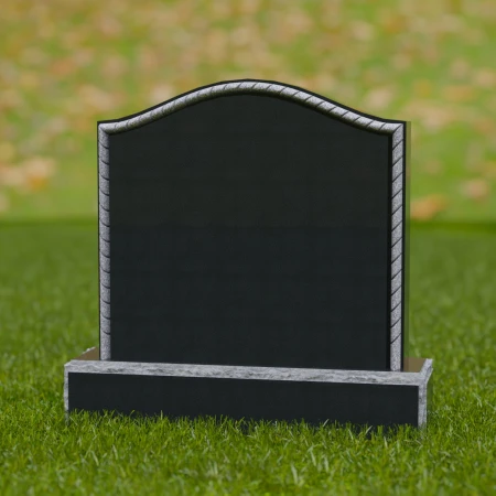 1667 - Elegant Curved Memorial Headstone with Decorative Border – A Timeless Tribute