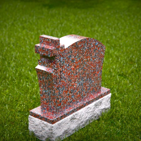 1391 - Christian Memorial Headstone with Side Cross Accent - 5