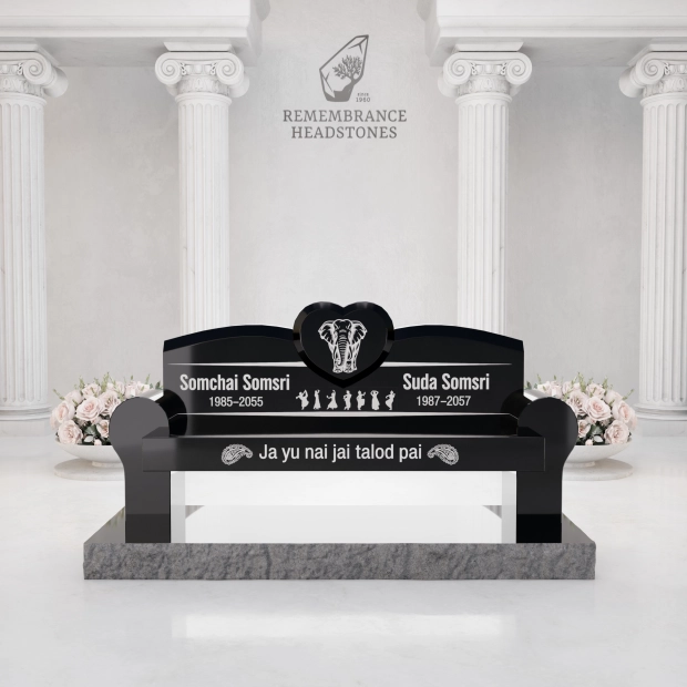 Luxury Companion Memorial Bench with Heart Accent