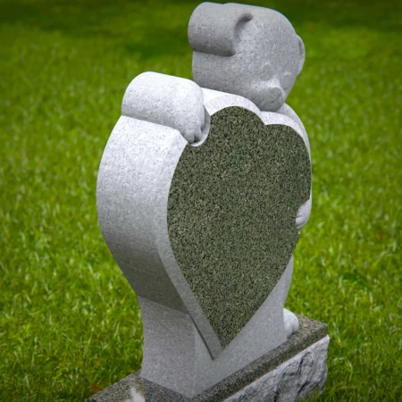 1437 - Children’s Memorial Headstone with Teddy Bear and Heart Design - 1