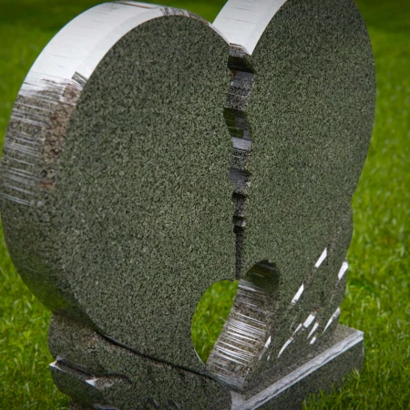 1479 - Broken Heart Companion Headstone in Polished Granite - 3