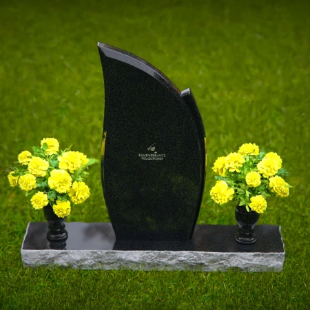 1372 - Elegant Asymmetrical Granite Headstone – A Unique Memorial Tribute - 55