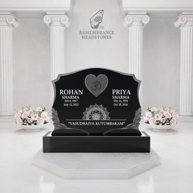 Luxury Hindu Companion Granite Headstone