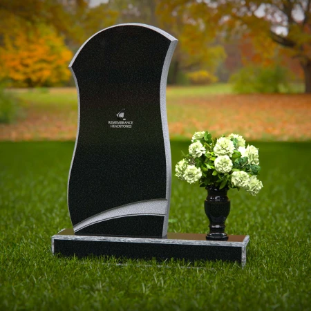 1342 - Modern Curved Headstone with Elegant Design