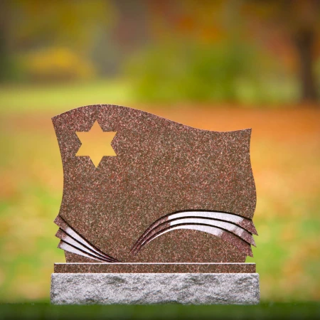 1401 - Elegant Granite Memorial with Star of David - 8