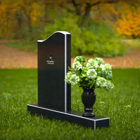 1340 - Graceful Curved Headstone with Elegant Design - 51