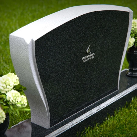 1325 - Elegant Double Vase Headstone with Contoured Design - 52