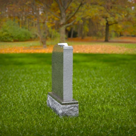 1472 - Nature-Inspired Granite Headstone with Engraved Vine and Leaves - 5