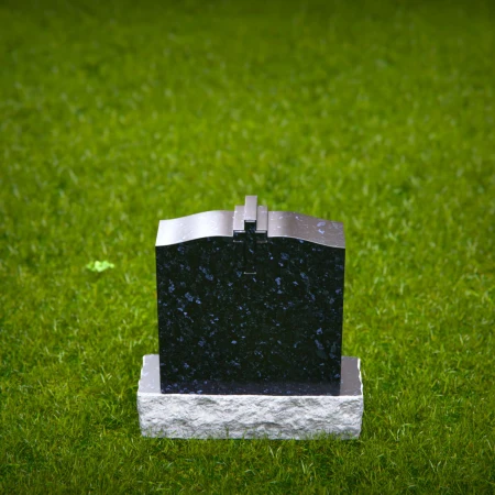 1758 - Classic Curved Memorial Headstone with Engraved Cross – A Timeless Tribute - 8