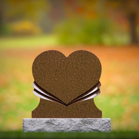 1749 - Layered Heart Memorial Headstone – A Symbol of Eternal Love