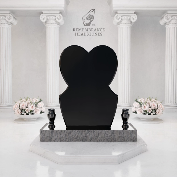 Luxury Eternal Heart Memorial with Angels, Cross & Doves