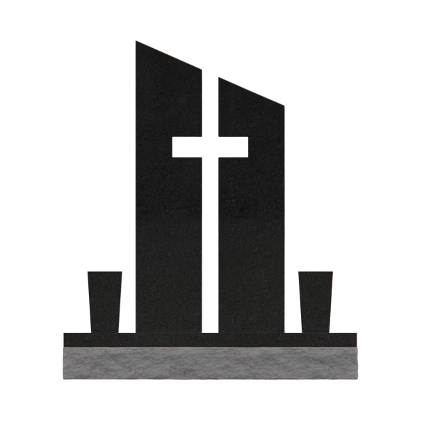 1201068 - Doppeltes aufrechtes Grabkreuz mit Kreuz für Paare