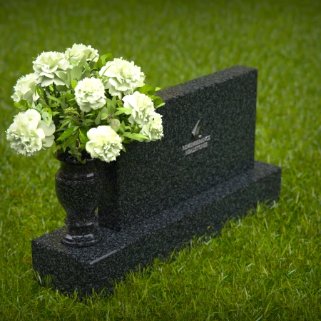 1274 - Elegant Granite Headstone with Flower Vase - Custom Memorial Design - 45