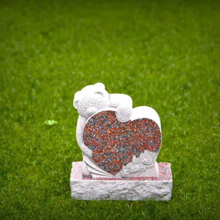 1439 - Children’s Memorial Headstone with Teddy Bear and Heart Design - 7