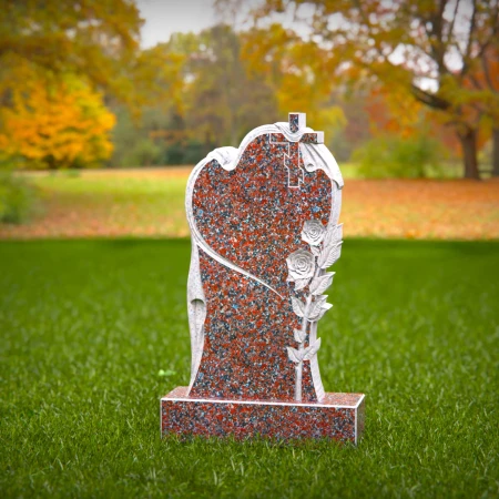 1542 - Heartfelt Rose Tribute Headstone