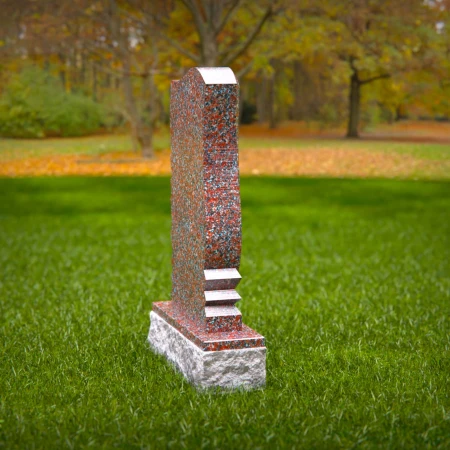 1483 - Unique Granite Memorial Headstone with Artistic Curved Design - 5