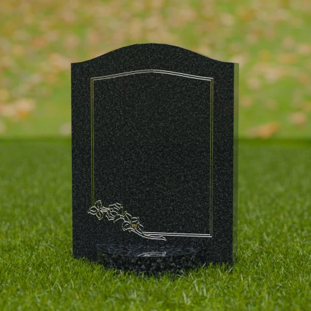 1677 - Elegant Memorial Headstone with Floral Engraving – A Tribute of Love and Remembrance